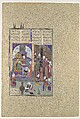 "The Shah's Wise Men Approve of Zal's Marriage", Folio 86v from the Shahnama (Book of Kings) of Shah Tahmasp, Abu&#39;l Qasim Firdausi (Iranian, Paj ca. 940/41–1020 Tus), Opaque watercolor, ink, silver, and gold on paper