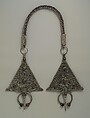 Pair of Fibulae, Silver, enameled glass
