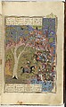 Shahnama (Book of Kings) of Firdausi, Abu&#39;l Qasim Firdausi (Iranian, Paj ca. 940/41–1020 Tus), Opaque watercolor, ink, silver and gold on paper