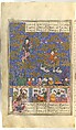 Shahnama (Book of Kings) of Firdausi, Abu&#39;l Qasim Firdausi (Iranian, Paj ca. 940/41–1020 Tus), Opaque watercolor, ink, silver and gold on paper