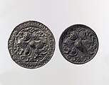 Mirror with a Pair of Addorsed Sphinxes with Scorpion Tails, Bronze; cast