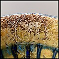 Bowl, Stonepaste; overglaze luster-painted on an opaque white glaze