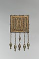 Element of a Pectoral Ornament, Silver; with stamped beading, silver shot, glass inlays over red foil, lacquer, or cloth, loop-in-loop chains, embossed pendants, and stamped fire-gilded decoration