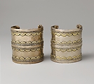 Armband, One of a Pair, Silver; fire-gilded with decorative wire
