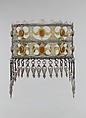 Crown, Silver; fire-gilded and chased, with openwork, table-cut carnelians, wire chains, and embossed pendants