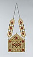 Amulet Holder, Silver; fire-gilded with openwork and table-cut carnelians