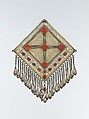 Teke Pectoral Ornament, Silver; fire gilded and engraved/punched with openwork, gallery wire decoration, twisted silver wire chains and embossed pendants, and table-cut carnelians