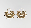 Earring, One of a Pair, Gold; filigree and granulation