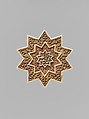 Star-Shaped Plaque, Muhammad Talib Gilani (Iranian), Ivory; carved with traces of pigment