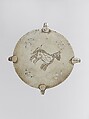 Pectoral Disc Ornament, Silver, chased, with applied and punched decoration, decorative wire, openwork, and table-cut carnelians