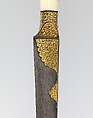 Knife with an Ivory Handle and Qur'anic Inscriptions, Hilt: walrus ivory
Blade: watered steel; gold inlay