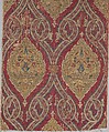 Textile Fragment, Silk, metal wrapped thread; lampas (kemha)