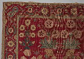 Carpet with Irises, Tulips, and Other Flowering Plants, Cotton (warp and weft); wool (pile); asymmetrically knotted pile