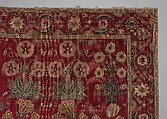 Carpet with Irises, Tulips, and Other Flowering Plants, Cotton (warp and weft); wool (pile); asymmetrically knotted pile