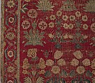 Carpet with Irises, Tulips, and Other Flowering Plants, Cotton (warp and weft); wool (pile); asymmetrically knotted pile