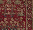 Carpet with Irises, Tulips, and Other Flowering Plants, Cotton (warp and weft); wool (pile); asymmetrically knotted pile