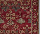 Carpet with Irises, Tulips, and Other Flowering Plants, Cotton (warp and weft); wool (pile); asymmetrically knotted pile