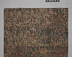 Blue-ground Carpet Fragment with Scrolling Floral Vines, Cotton (warp), wool (weft and pile); asymmetrically knotted pile