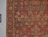 Carpet with Irises, Tulips, and Other Flowering Plants, Cotton (warp and weft); wool (pile); asymmetrically knotted pile