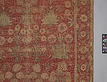 Carpet with Irises, Tulips, and Other Flowering Plants, Cotton (warp and weft); wool (pile); asymmetrically knotted pile