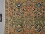 Polonaise Carpet, Cotton (warp and weft), silk (weft and pile), metal wrapped thread; asymmetrically knotted pile, brocaded