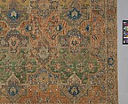 Polonaise Carpet, Cotton (warp and weft), silk (weft and pile), metal wrapped thread; asymmetrically knotted pile, brocaded