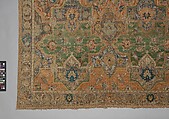 Polonaise Carpet, Cotton (warp and weft), silk (weft and pile), metal wrapped thread; asymmetrically knotted pile, brocaded