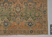 Polonaise Carpet, Cotton (warp and weft), silk (weft and pile), metal wrapped thread; asymmetrically knotted pile, brocaded