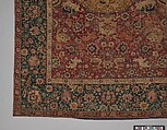 Carpet, Silk (warp), cotton (weft), wool (pile); asymmetrically knotted pile