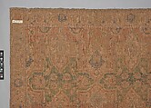 Polonaise Carpet, Cotton (warp and weft), silk (weft and pile), metal wrapped thread; asymmetrically knotted pile, brocaded