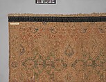 Polonaise Carpet, Cotton (warp and weft), silk (weft and pile), metal wrapped thread; asymmetrically knotted pile, brocaded