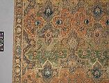 Polonaise Carpet, Cotton (warp and weft), silk (weft and pile), metal wrapped thread; asymmetrically knotted pile, brocaded