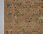Pictorial Carpet, Silk (warp, weft, and pile), metal wrapped thread; asymmetrically knotted pile, brocaded