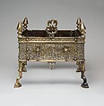 Brazier of Rasulid Sultan al-Malik al-Muzaffar Shams al-Din Yusuf ibn 'Umar, Brass; cast, chased, and inlaid with silver and black compound