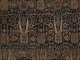 Carpet with Repeating Tree Design, Cotton (warp and weft), wool (pile); asymmetrically knotted pile