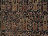 Carpet with Repeating Tree Design, Cotton (warp and weft), wool (pile); asymmetrically knotted pile