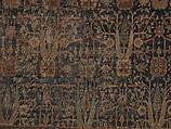 Carpet with Repeating Tree Design, Cotton (warp and weft), wool (pile); asymmetrically knotted pile