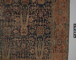 Carpet with Repeating Tree Design, Cotton (warp and weft), wool (pile); asymmetrically knotted pile