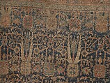 Carpet with Repeating Tree Design, Cotton (warp and weft), wool (pile); asymmetrically knotted pile