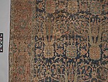 Carpet with Repeating Tree Design, Cotton (warp and weft), wool (pile); asymmetrically knotted pile