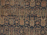Carpet with Repeating Tree Design, Cotton (warp and weft), wool (pile); asymmetrically knotted pile