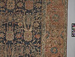 Carpet with Repeating Tree Design, Cotton (warp and weft), wool (pile); asymmetrically knotted pile