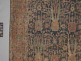 Carpet with Repeating Tree Design, Cotton (warp and weft), wool (pile); asymmetrically knotted pile