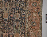 Carpet with Repeating Tree Design, Cotton (warp and weft), wool (pile); asymmetrically knotted pile