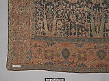 Carpet with Repeating Tree Design, Cotton (warp and weft), wool (pile); asymmetrically knotted pile