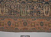 Carpet with Repeating Tree Design, Cotton (warp and weft), wool (pile); asymmetrically knotted pile