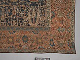 Carpet with Repeating Tree Design, Cotton (warp and weft), wool (pile); asymmetrically knotted pile