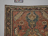 Carpet with a Geometricized Medallion Design, Wool (warp, weft); sumak