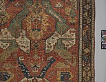 Carpet with a Geometricized Medallion Design, Wool (warp, weft); sumak