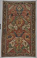 Carpet with a Geometricized Medallion Design, Wool (warp, weft); sumak
